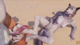 Wild Life / Furry Wolf Girl with Furry Tiger