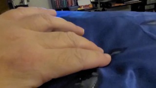 Chubby small uncut cock cum after edging