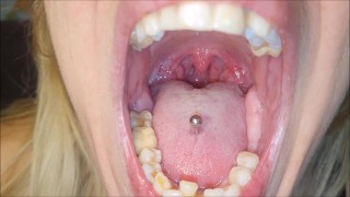 Gagging, spit and long tongue