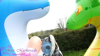 Miss Maskerade Compilation Rubber Doll Playing And Pop Balloon - Looner Fetish In Full Latex