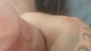 ALMOST CAUGHT!! Was jerking off through the leg hole of my shorts but had to stop as someone came in