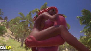 Ebony gets Her pussy Attacked! threesome Fuck | 3D Porn Wild Life