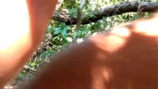 Walking through the woods in my briefs