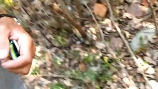 Walking through the woods in my briefs