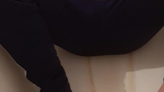 Wild masturbation in the bathroom