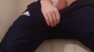 Wild masturbation in the bathroom