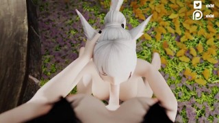 FFXIV Miqo'te Catgirl Futa POV Blowjob with Cumshot Finish with SOUND
