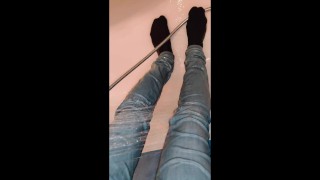 Pissing Light Blue Jeans