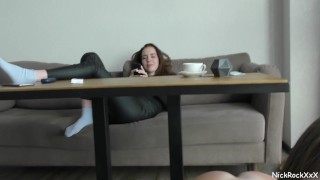 Public blowjob in the RESTAURANT ! Her stepsister is watching ( Mia Piper aka Hazel Grace )
