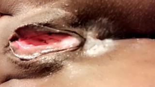 Pushing out cum