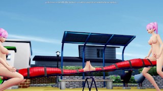 Let's Play On The Seesaw (Yuri Bondage Sex) - 3D MMD