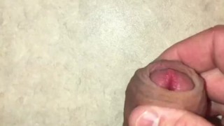 Wanking Uncut Cock focusing on Foreskin Stimulation, started off slow then jerking it faster to Cum