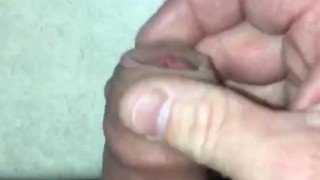 Wanking Uncut Cock focusing on Foreskin Stimulation, started off slow then jerking it faster to Cum