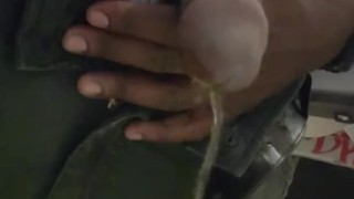 Black cock squirting in restroom stall close up view join my onlyfans #5
