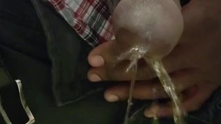 Black cock squirting in restroom stall close up view join my onlyfans #5