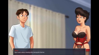 SummerTimeSaga-Mature Brunette in Lingerie Pussy Cumshot.