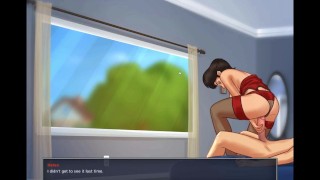 SummerTimeSaga-Mature Brunette in Lingerie Pussy Cumshot.