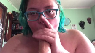 bbw dildo blowjob toy cleanup