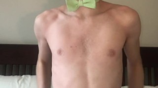 20 year old Jesse Gold rides his dildo with lots of moaning