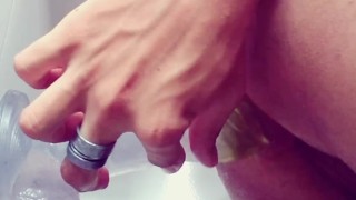 Femboy Throwing Back on Dildo