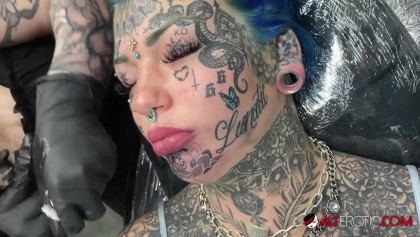 Free Hentai Porn Tattoo - Gorgeous Chick Covered in Tattoos Gets Another Tattoo on Her Face - Free  Porn Videos - YouPorn