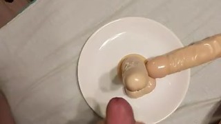 Jerking on dildos slow mo