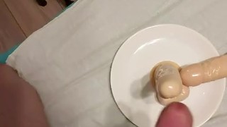 Jerking on dildos slow mo