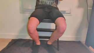 Wetting Black Shorts While Playing Video Games