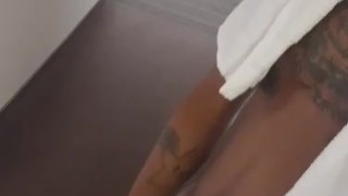Almost caught naked in the hotel hallway