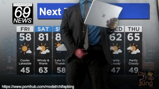 Channel69 News - Black Chubby Weather Man Jacks Slippery Cock Busts Fat Nut, Cums Hard in Suit