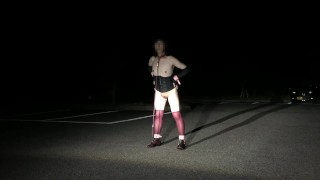 【女装】夜中に露出してみました。