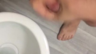 Cumshots in holiday house bathroom 