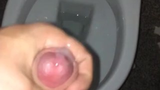 Cumshots in restaurant bathroom 