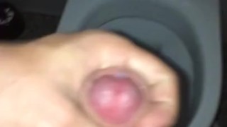 Cumshots in restaurant bathroom 