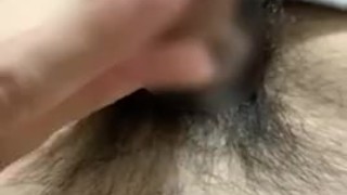 Japanese guy playing with his own dick