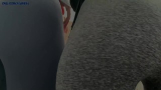 POV Double Ass Worship and Spitting Outdoor With Mistresses Kira and Sofi In Leggings