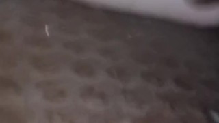 Stripping naked and cumming in Elevator