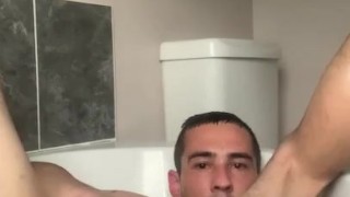 Anal pounding in the bath, Extra large dildo and DP large dildos