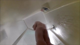 Golden shower, while having a shower