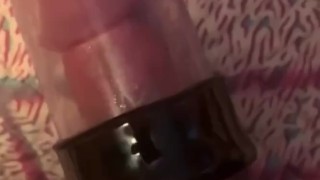 Using penis pump on the head of my cock