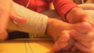 Nicoletta's great feet in this homemade pedicure
