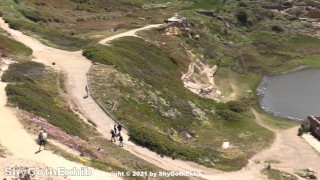 Teaser - Major nipslip over a busy scenic area (bonus slomo scene at end!)