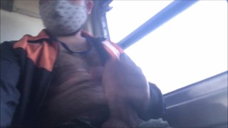 jerking off on the train in public and cumming for some voyeurs