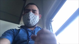 jerking off on the train in public and cumming for some voyeurs