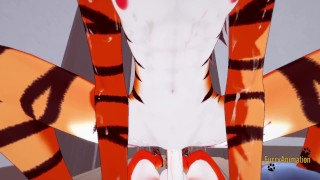 Furry Hentai - POV Tigress sucks cock and gets fucked by fox