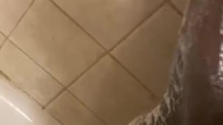 Cleaning in shower 