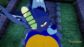 Pokemon Yaoi - Meowth Alola suck and is fucked by Lucario