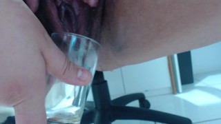 Stepmommy Pisses In a Small Glass Then Drinks Her Own Pee For The First Time!