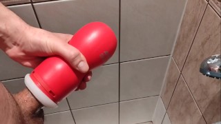 Young guy fuck his toy & cum hard