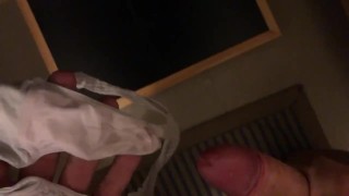 Secretly cumming on step sister’s used panties and leaving them where she left them